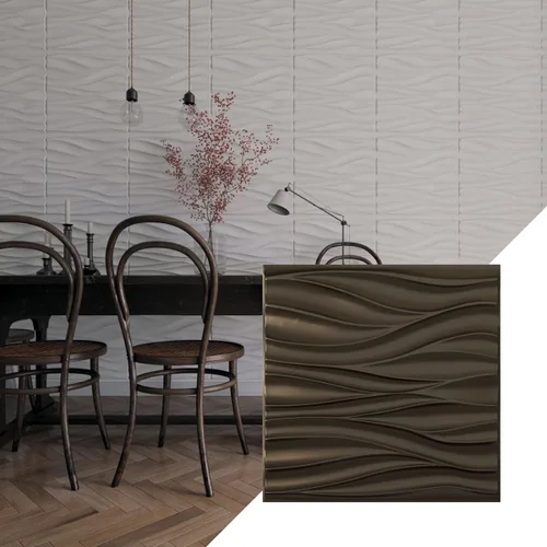 Vista 9 de Ekena Millwork 19 5/8 pulgadas de ancho x 19 5/8 pulgadas de alto, ondulado EnduraWall decorativo 3D, cobre envejecido (cubre 2.67 pies cuadrados).