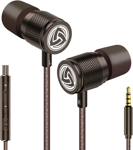 Vista 23 de LUDOS Auriculares con cable ultra intraauriculares, 5 años de garantía, auriculares con micrófono, auriculares con cancelación de ruido, espuma