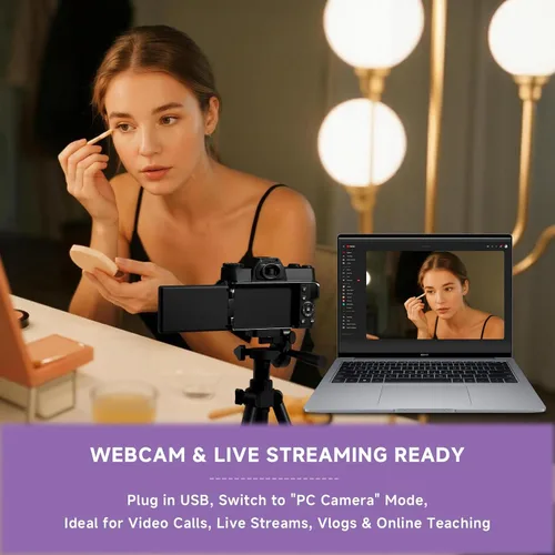 Vista 6 de Cámara digital 6K para fotografía con enfoque automático, cámara de videoblogs WiFi de 64 megapíxeles para YouTube con pantalla giratoria de 3