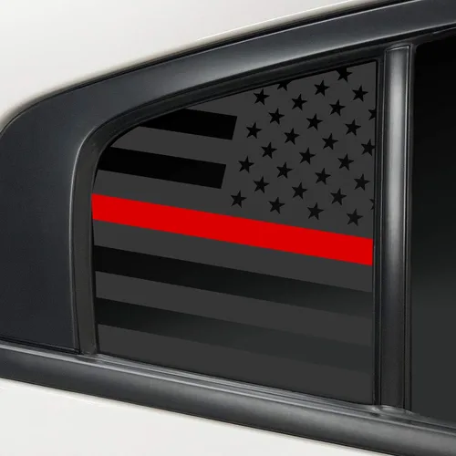 Vista 9 de Bogar Tech Designs - Vinilo adhesivo precortado para ventana con diseño de la bandera de EE.UU., compatible con Dodge Charger 2011-2023, negro mate