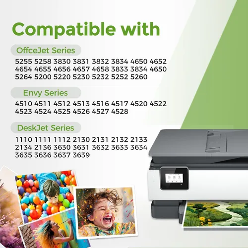 Vista 2 de Paquete combinado de cartuchos de tinta 63XL (2 negros y 1 color, paquete de 3) de repuesto para HP Ink 63 XL HP63 a Envy 4520 4512 4510 Officejet