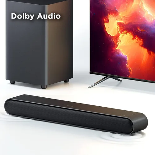 Vista 7 de TCL Barra de sonido de 2.1 canales con subwoofer inalámbrico (modelo S4210, modelo 2023), Dolby Audio, DTS Virtual:X, Bluetooth, entrada