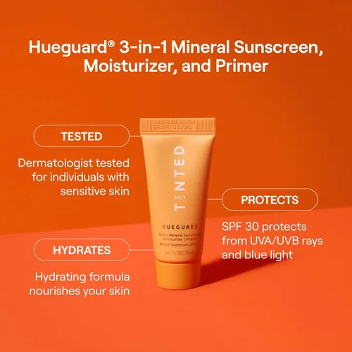 Vista 2 de Live Tinted Hueguard® Mini 3-en-1 Crema solar mineral, hidratante y base de maquillaje para cara y cuerpo - Hidrata y protege la piel durante todo