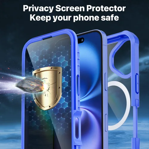 Vista 362 de CENHUFO Funda de privacidad para iPhone 11 Pro, funda de cuerpo completo con protector de pantalla de privacidad de vidrio templado 9H integrado