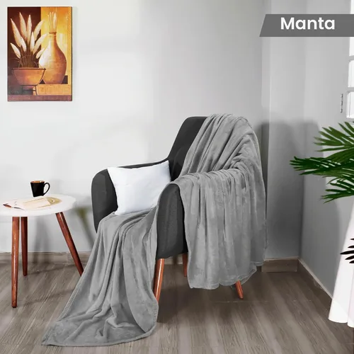 Vista 2 de Utopia Bedding - Manta de vellón de lujo, mullida, antiestática; manta de suave microfibra de 8.8 oz/yd² (300 g/m²) para sofá y cama; tamaño Gris