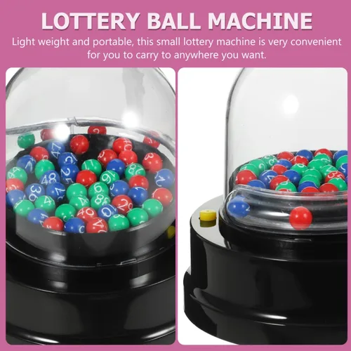 Vista 5 de Amosfun Mini máquina de lotería portátil para sorteo para juegos de fiesta, entretenimiento para niños, 4.33 x 4.21 x 4.21 pulgadas, ligero