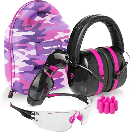 Vista 20 de TradeSmart All-in-One Shooting Ear Protection - Comfort+ NRR 28 Earmuffs, Glasses & Earplugs + Carry Case