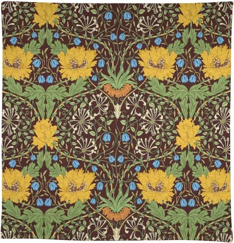Vista 275 de Mantel Floral Retro de Pájaros, Diseño Original Bohemio William Morris Estampado Cubierta de Mesa para Hogar Picnic Fiesta Comedor Cocina William