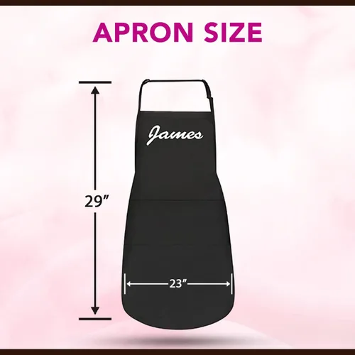 Vista 7 de Delantales personalizados para hombres y mujeres – Delantal personalizado con nombre bordado y bolsillos para cocina, pintura, manualidades, salón