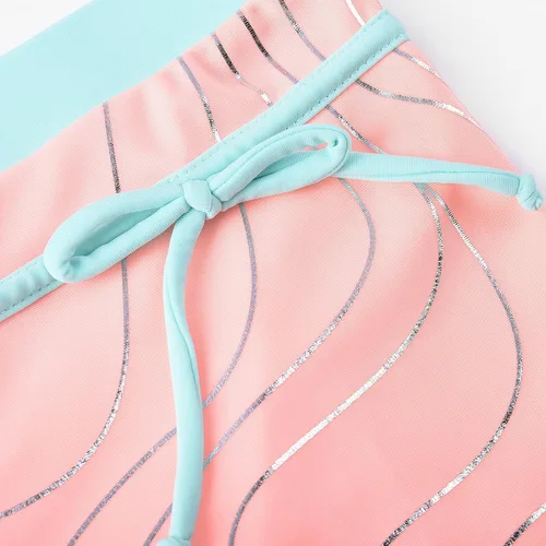 Vista 6 de JerrisApparel - Traje de baño de dos piezas para niñas. Traje de baño tipo tankini (camiseta sin mangas con short).
