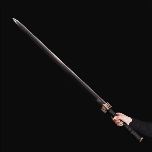 Vista 6 de Quan - Espada china hecha a mano, espada Han de ocho caras, forjada en acero de Damasco, accesorios de espada Han de cobre puro