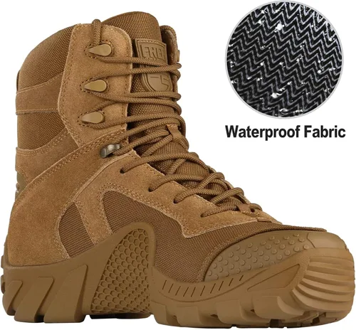 Vista 2 de FREE SOLDIER Men's Waterproof Hiking Boots Military Tactical Boots for Men Outdoor Lightweight Work Boots