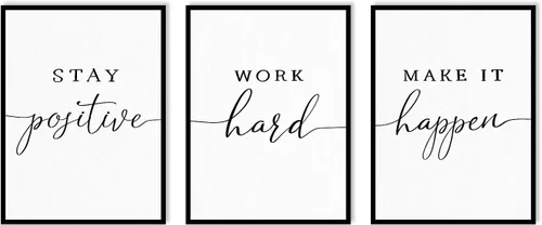 Vista 6 de 1 KINGO Arte de pared de oficina con citas inspiradoras: Let Go Accept Have Faith 3 piezas motivacionales pósteres motivacionales de eucalipto