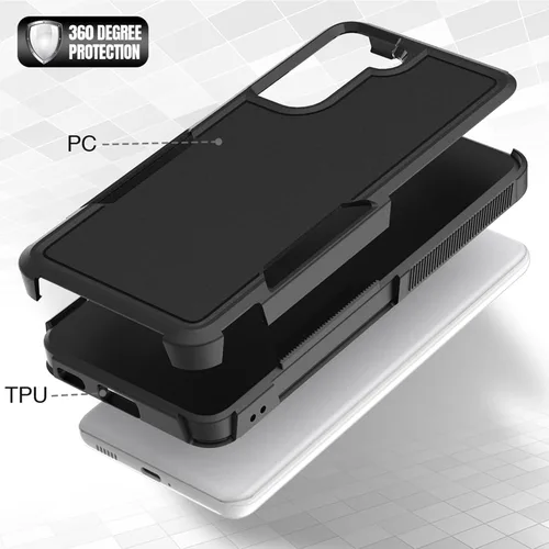 Vista 4 de Funda para Samsung Galaxy S21: funda protectora de doble capa resistente para teléfono celular, a prueba de golpes, con protector de pantalla