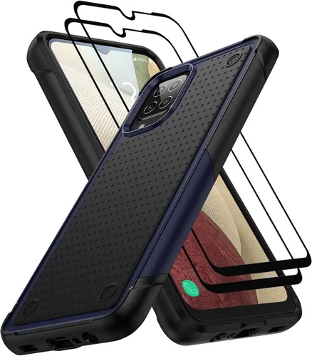 Vista 17 de Jeylly Funda compatible con Samsung Galaxy A12, Samsung Galaxy A12 con protector de pantalla de vidrio templado, protección contra caídas de grado