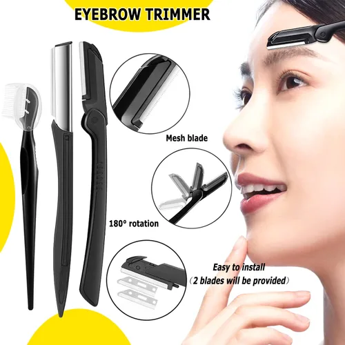 Vista 3 de 8 en 1 kit de aseo de cejas, herramienta multiusos exfoliante dermaplaning, maquinilla de afeitar facial masculina y femenina, afeitadora facial