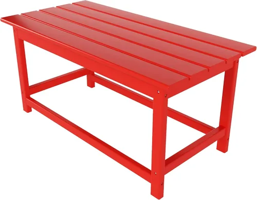 Vista 9 de HDPE Laguna Outdoor Poly Adirondack Mesa de centro color marrón oscuro