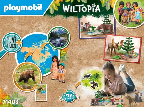 Vista 6 de PLAYMOBIL Wiltopia 71403 Excursión a los Animales de América, Juguetes Sostenibles, desde 4 años