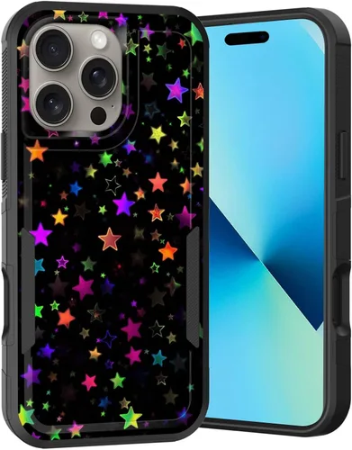 Vista 209 de Funda para iPhone Air, doble capa híbrida resistente resistente a prueba de golpes de policarbonato duro + funda protectora de silicona suave