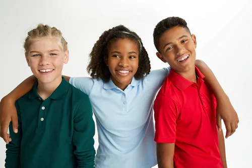 Vista 6 de French Toast Girls' Short Sleeve Picot Collar Polo School Uniform Shirt (Standard and Plus)