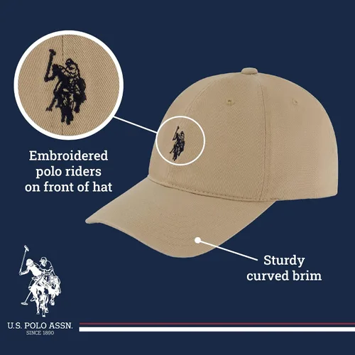 Vista 4 de U.S. Polo Assn. Small Polo Pony Logo Baseball Hat, 100% Cotton, Adjustable Cap