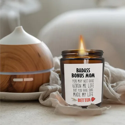 Vista 3 de Mancheng-zi Vela perfumada para el día de la madre, regalos de segunda mamá, vela perfumada