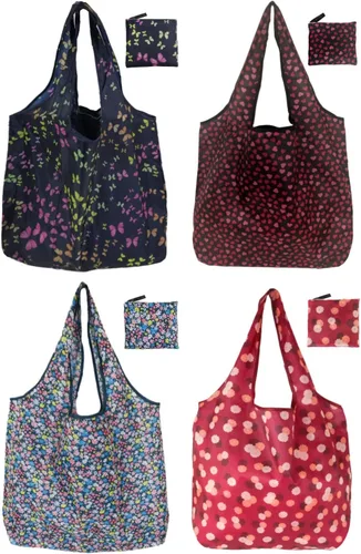 Vista 14 de Bolsas de compras reutilizables para comestibles, paquete de 4 de 50 libras bolsas plegables grandes y lavables para mercado, compactas para un
