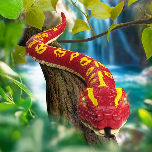 Vista 2 de Terra by Battat RC Snake: Pitón rojo, Reptil de control remoto, animales