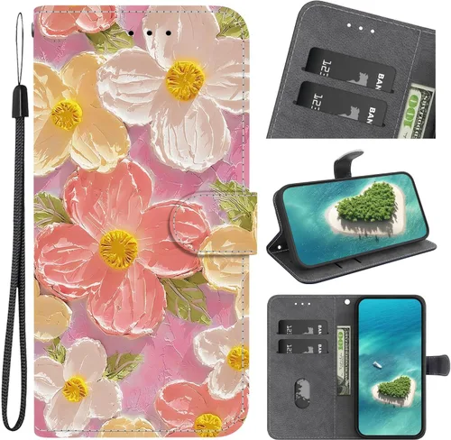 Vista 13 de Funda de cuero con tapa para Motorola Moto E7 Power Case con ranura para tarjeta de cuero con patrón de cristal pintado (SJ-31)
