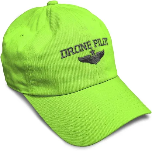 Vista 25 de Gorra de béisbol suave, dron, piloto, gris, bordado, insignias, ovnis, algodón, para papá veterano, sombreros para hombres y mujeres Aqua Design Only