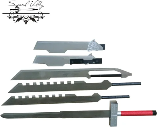 Vista 3 de Sword Valley Buster Sword - Cuchillo de acero Cloud Strife - 51.8 pulgadas/51.2 in - Combinación de hojas desmontables - Hoja de acero inoxidable