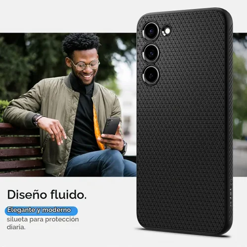 Vista 7 de Spigen Liquid Air - Funda diseñada para Galaxy S23 (2023) [protección de grado militar], color negro mate Mate negro