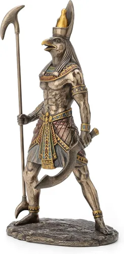 Vista 2 de WU Dios egipcio Horus sosteniendo estatua de cetro