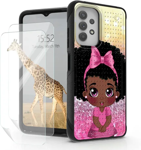 Vista 9 de Funda para Samsung Galaxy A23 Galaxy A13 4G/5G, Galaxy A04, Galaxy A04S, Galaxy A32 5G, con 2 protectores de pantalla, funda protectora híbrida