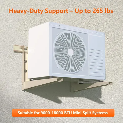 Vista 3 de Soporte de montaje en pared para exteriores, soporta hasta 265 libras, condensador de 9000-18000 Btu, para colgar sistemas de bomba de calor de aire