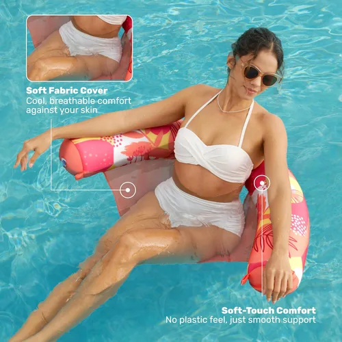 Vista 5 de SLOOSH Inflatable Pool Noodle Chair, 3 Packs Pool Floats Noodle Sling Floatie, Swimming Party Floating Chair for Adult Party Summer Water Fun