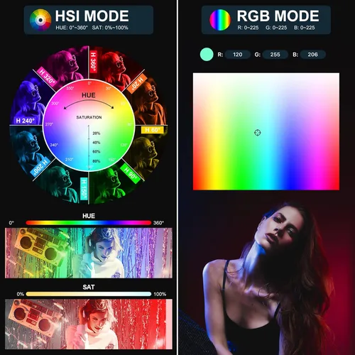 Vista 2 de GVM Great Video Maker Tubo de luz RGB, varita BD25R de 25 W con 300 cuentas de lámpara, iluminación de fotografía de 24 pulgadas, red de malla