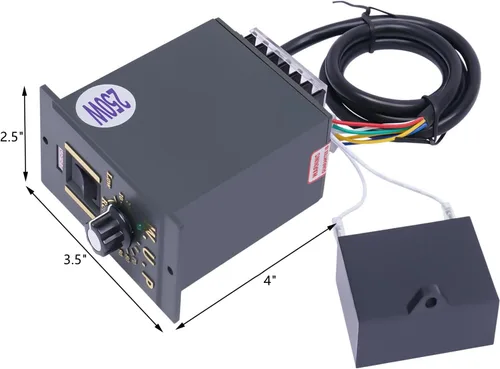 Vista 4 de Motor de engranajes eléctrico 110V 250W 10K Monofásico de alto par motor reductor de engranajes de CA 0-135 RPM Controlador de velocidad variable