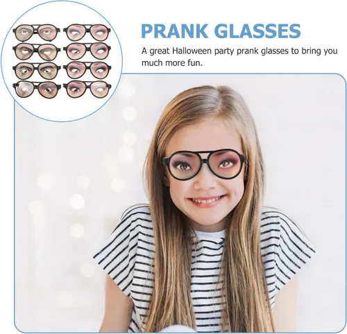 Vista 6 de NUOBESTY Gafas de broma divertidas de Halloween, gafas de ojos masculinas y femeninas, anteojos divertidos con estampados, anteojos de fiesta