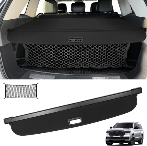 Vista 43 de Sze Cubierta de carga para Jeep Grand Cherokee 2022 2023 2024 2025 2026 (2 filas; WL) 4XE retráctil para maletero, cubierta de seguridad negra