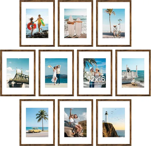 Vista 71 de decorUhome Paquete de 10 marcos de fotos de 4 x 6 pulgadas, decoración de Dorado