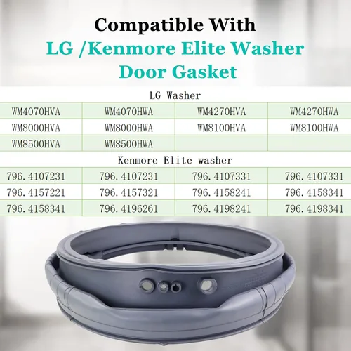 Vista 7 de Upgrade MDS47123608 WM8100HVA Sello de Goma de Puerta de Lavadora, Repuesto para LG Kenmore y Compatible con Modelos WM8000HVA,WM4070HVA,WM4270HVA