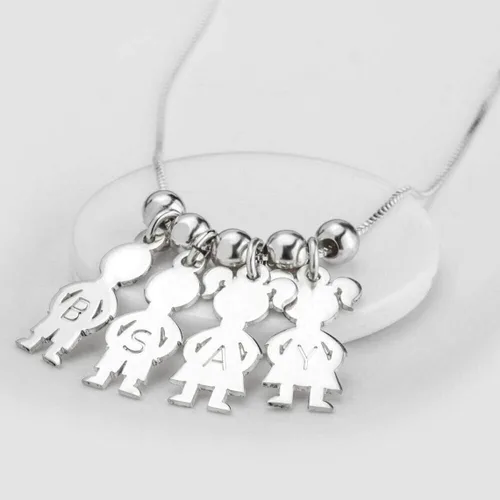Vista 4 de Collar para mamá con nombre del niño, regalos personalizados para el día de la madre, dijes para niños y niñas, joyería familiar con nombres