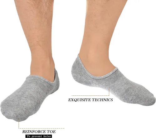 Vista 6 de JORMATT Calcetines de algodón de corte bajo para hombre, con agarre antideslizante, 6 pares, 8 pares