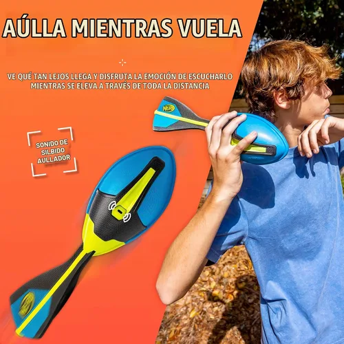 Vista 4 de Nerf Vortex - Fútbol Ultra Grip, diseñado para atrapar fácilmente, silbato Negro/Azul/Amarillo