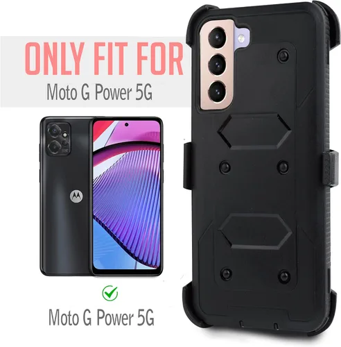 Vista 4 de Para Samsung Galaxy S21 6.2 pulgadas 2021, con clip para cinturón, funda resistente de cuerpo completo, protector de pantalla integrado, funda