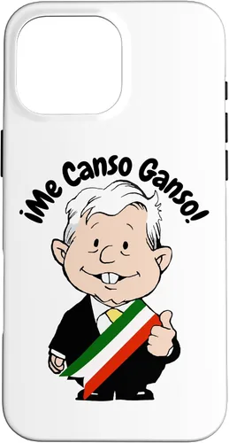 Vista 19 de Carcasa para iPhone 16 AMLO Amlito Me Canso Ganso Divertida y linda caricatura mexicana Muñeco