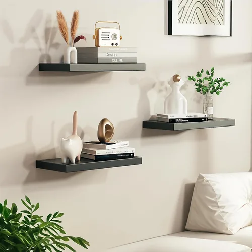 Vista 5 de Estantes flotantes para pared, construcción totalmente metálica, estantes flotantes resistentes al óxido y al agua, estantes de montaje en pared