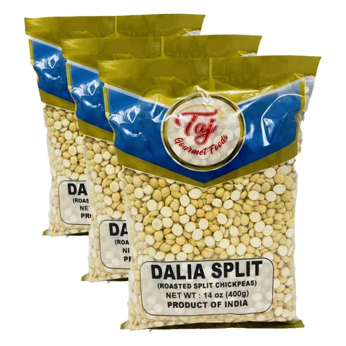 Vista 10 de TAJ Premium indian Dalia Split (garbanzos partidos asados Daliya), (14 onzas)