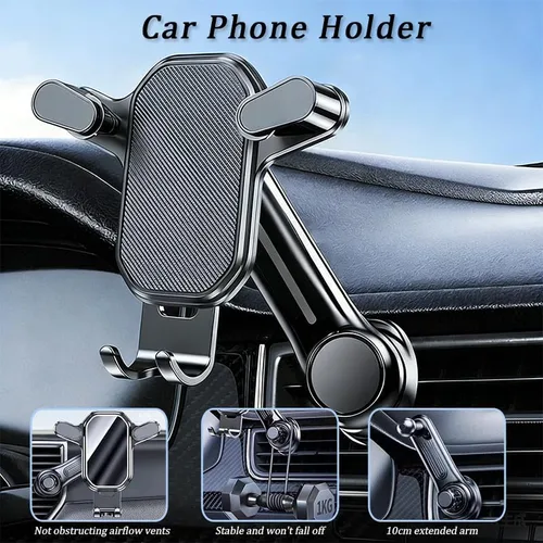 Vista 3 de Car Phone Holder Mount for Jaguar XEL/XFL/E-PACE/XE/XJ, Air Vent Cell Phone Car Mount, 360° Flexible Rotation Vent Clip, Adjustable Automobile
